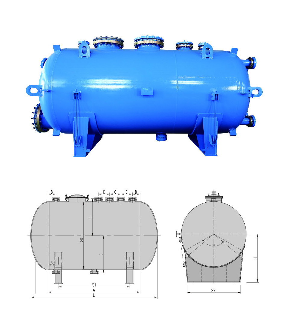 Glass Lined Horizontal Tanks