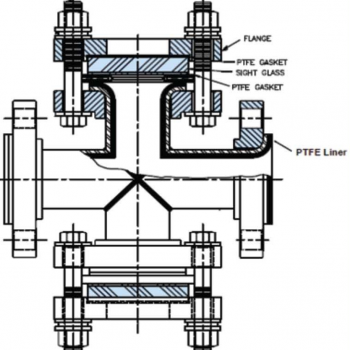 PTFE LIned Sight Glass Drawing