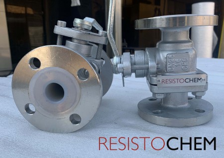 SS316 PFA Lined Ball Valve Lever Operated