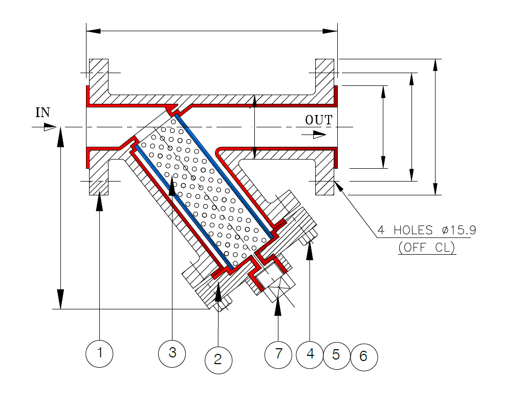 PTFE Strainer Drawing